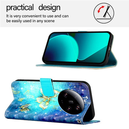Xiaomi 13 Ultra Leather Flip Phone Case with 3D Painted Design, Card Holder, Wallet & Stand Function - Durable Protection & Easy Access