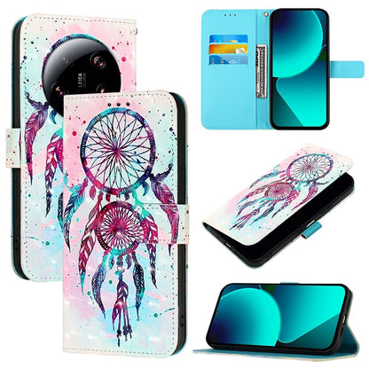Xiaomi 13 Ultra Leather Flip Phone Case with 3D Painted Design, Card Holder, Wallet & Stand Function - Durable Protection & Easy Access