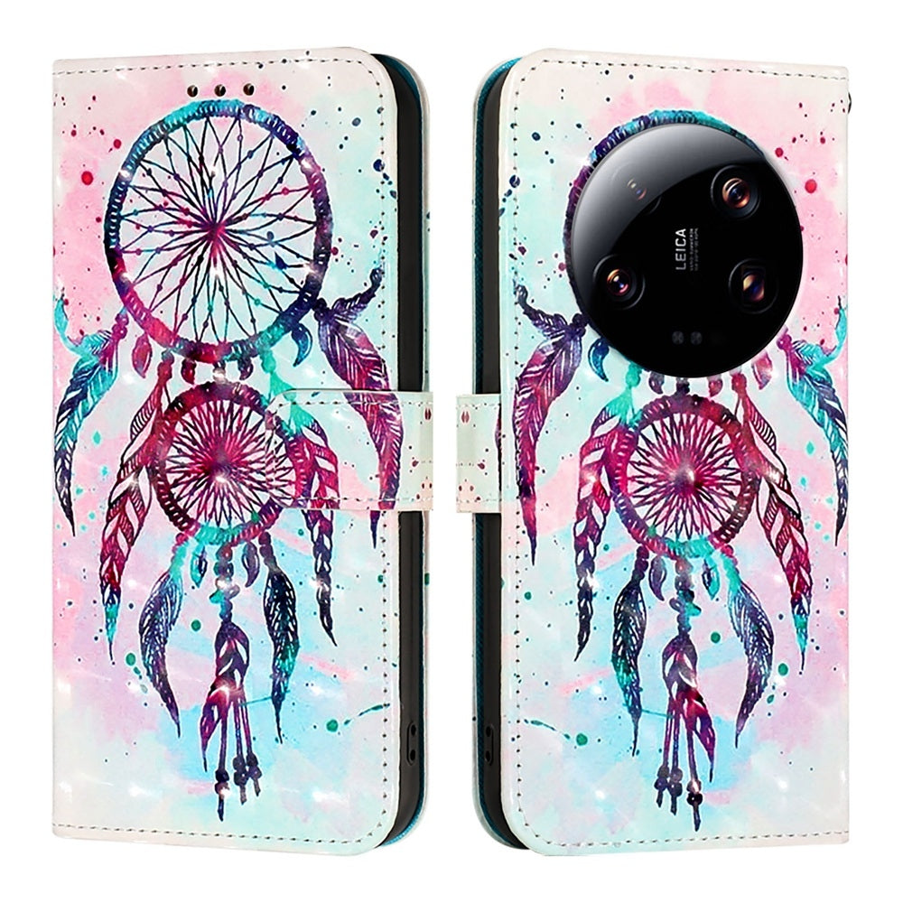 Xiaomi 13 Ultra Leather Flip Phone Case with 3D Painted Design, Card Holder, Wallet & Stand Function - Durable Protection & Easy Access