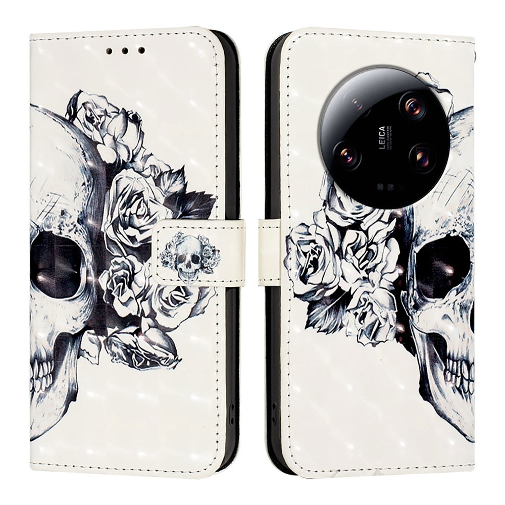 Xiaomi 13 Ultra Leather Flip Phone Case with 3D Painted Design, Card Holder, Wallet & Stand Function - Durable Protection & Easy Access