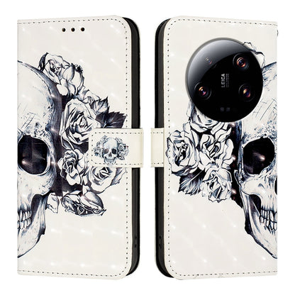 Xiaomi 13 Ultra Leather Flip Phone Case with 3D Painted Design, Card Holder, Wallet & Stand Function - Durable Protection & Easy Access