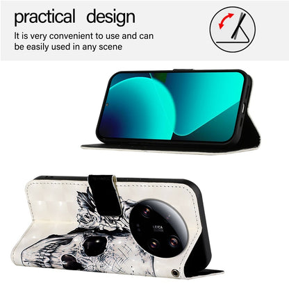 Xiaomi 13 Ultra Leather Flip Phone Case with 3D Painted Design, Card Holder, Wallet & Stand Function - Durable Protection & Easy Access