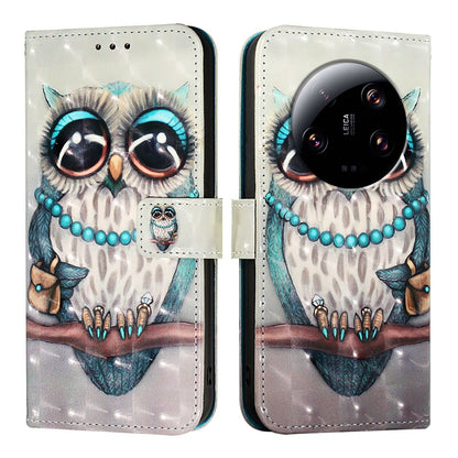 Xiaomi 13 Ultra Leather Flip Phone Case with 3D Painted Design, Card Holder, Wallet & Stand Function - Durable Protection & Easy Access