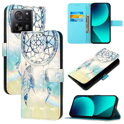 Xiaomi 13T Global Leather Flip Phone Case with 3D Painted Design, Card Holder, Wallet & Stand Function - Durable Protection & Easy Access