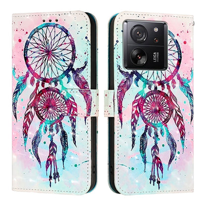 Xiaomi 13T Pro Global Leather Flip Phone Case with 3D Painted Design, Card Holder, Wallet & Stand Function - Durable Protection & Easy Access