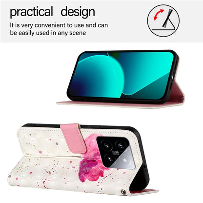 Xiaomi 14 Leather Flip Phone Case with 3D Painted Design, Card Holder, Wallet & Stand Function - Durable Protection & Easy Access
