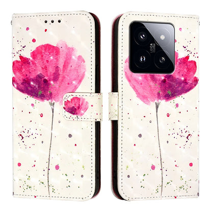 Xiaomi 14 Pro Leather Flip Phone Case with 3D Painted Design, Card Holder, Wallet & Stand Function - Durable Protection & Easy Access