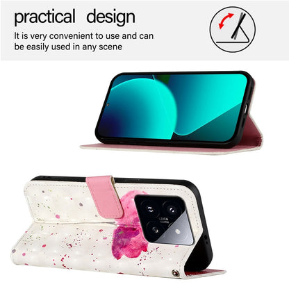 Xiaomi 14 Pro Leather Flip Phone Case with 3D Painted Design, Card Holder, Wallet & Stand Function - Durable Protection & Easy Access