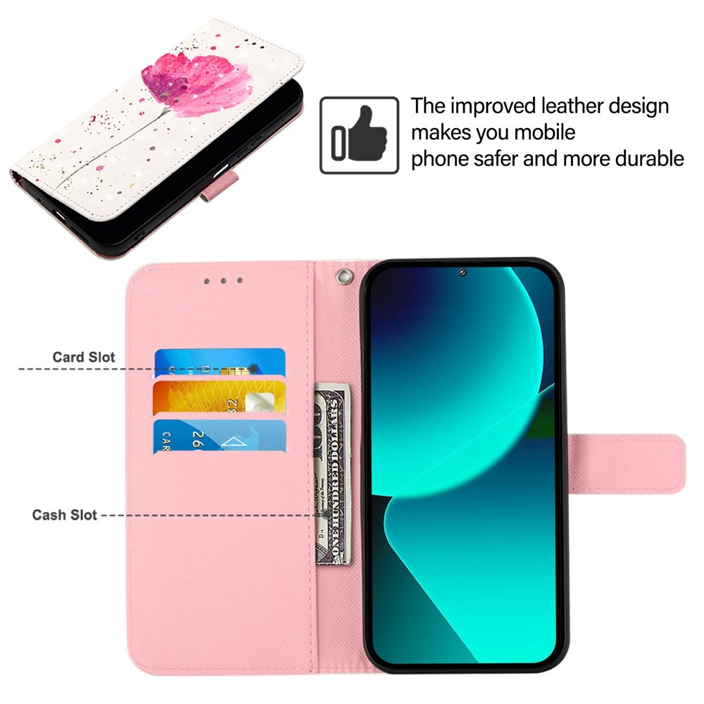 Xiaomi 14 Pro Leather Flip Phone Case with 3D Painted Design, Card Holder, Wallet & Stand Function - Durable Protection & Easy Access