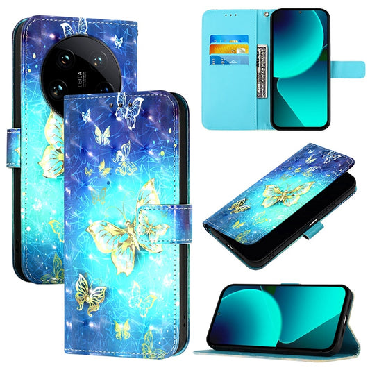 Xiaomi 14 Ultra Leather Flip Phone Case with 3D Painted Design, Card Holder, Wallet & Stand Function - Durable Protection & Easy Access