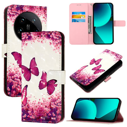 Xiaomi 14 Ultra Leather Flip Phone Case with 3D Painted Design, Card Holder, Wallet & Stand Function - Durable Protection & Easy Access