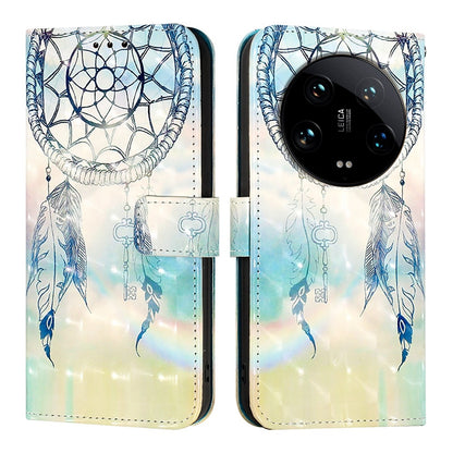 Xiaomi 14 Ultra Leather Flip Phone Case with 3D Painted Design, Card Holder, Wallet & Stand Function - Durable Protection & Easy Access