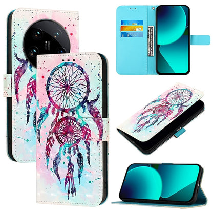 Xiaomi 14 Ultra Leather Flip Phone Case with 3D Painted Design, Card Holder, Wallet & Stand Function - Durable Protection & Easy Access