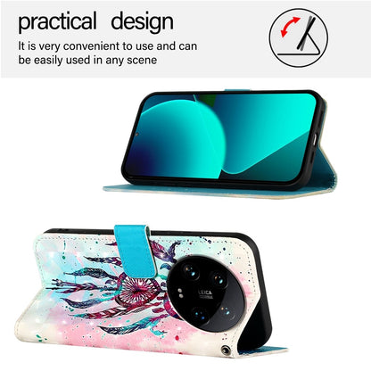 Xiaomi 14 Ultra Leather Flip Phone Case with 3D Painted Design, Card Holder, Wallet & Stand Function - Durable Protection & Easy Access