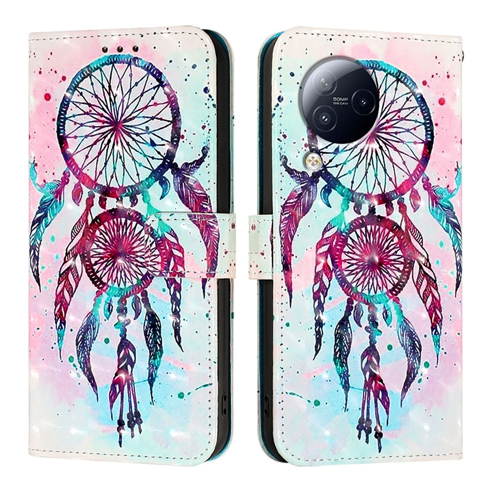 Xiaomi Civi 3 Leather Flip Phone Case with 3D Painted Design, Card Holder, Wallet & Stand Function - Durable Protection & Easy Access