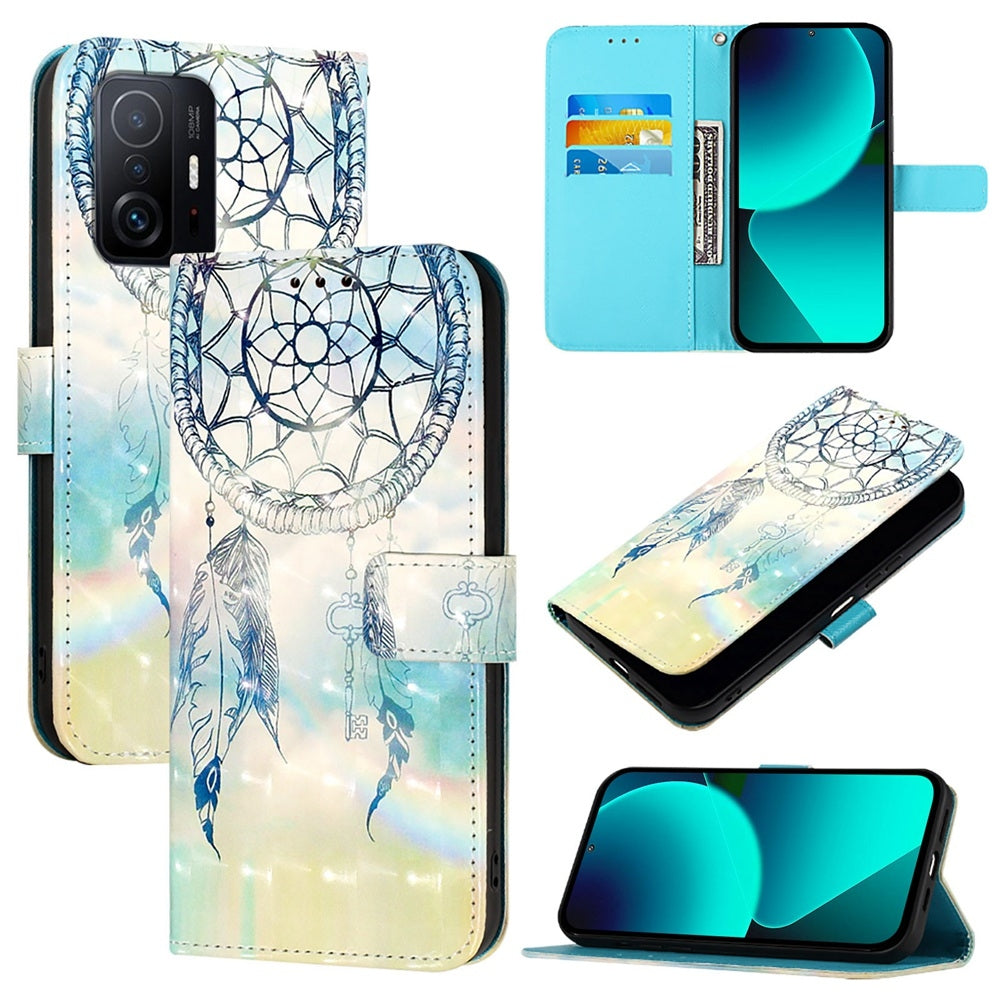 Xiaomi Mi 10T 5G Leather Flip Phone Case with 3D Painted Design, Card Holder, Wallet & Stand Function - Durable Protection & Easy Access