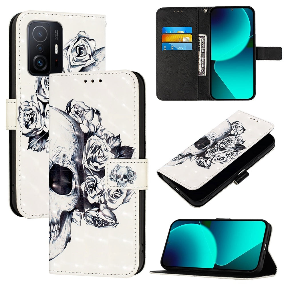 Xiaomi Mi 10T 5G Leather Flip Phone Case with 3D Painted Design, Card Holder, Wallet & Stand Function - Durable Protection & Easy Access