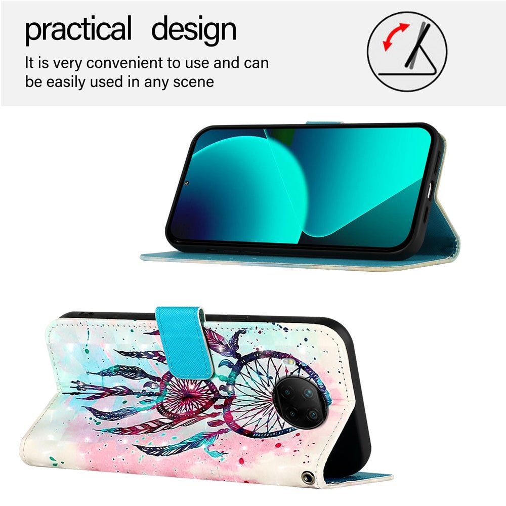 Xiaomi Mi 10T Lite 5G Leather Flip Phone Case with 3D Painted Design, Card Holder, Wallet & Stand Function - Durable Protection & Easy Access