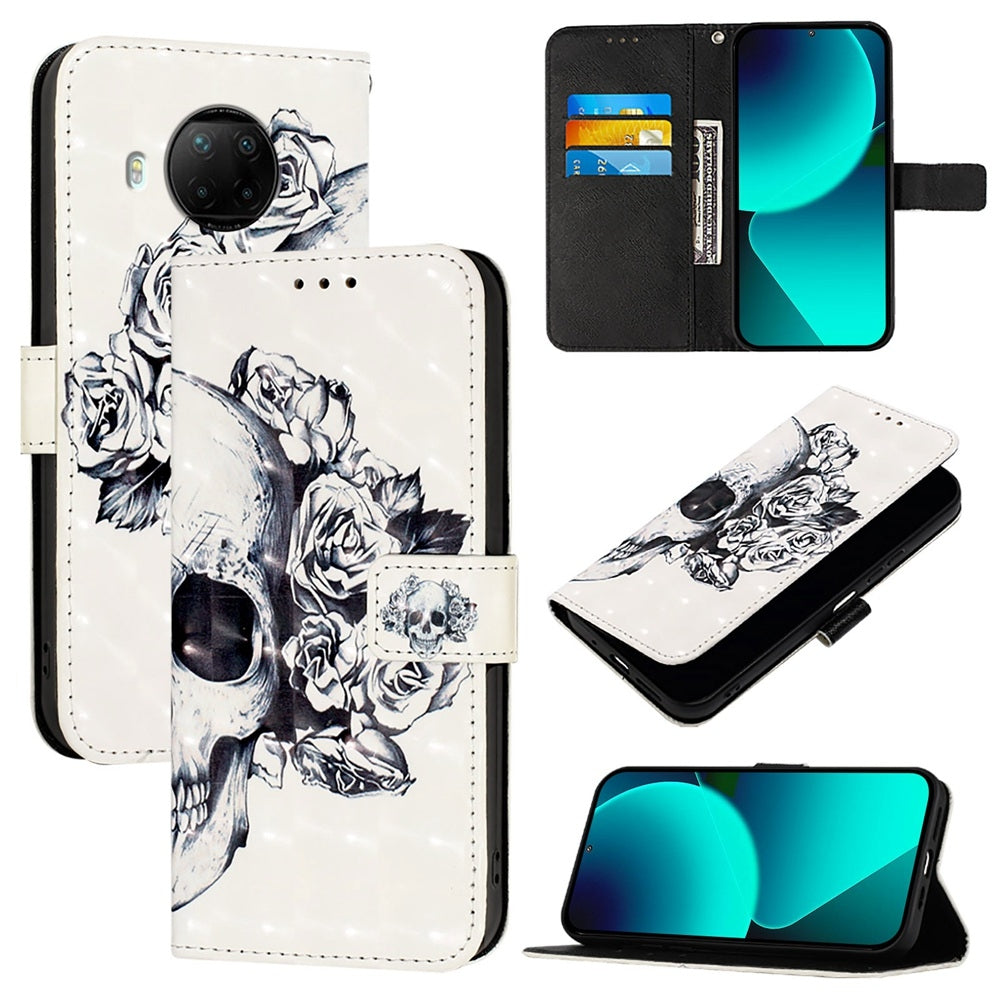 Xiaomi Mi 10T Lite 5G Leather Flip Phone Case with 3D Painted Design, Card Holder, Wallet & Stand Function - Durable Protection & Easy Access