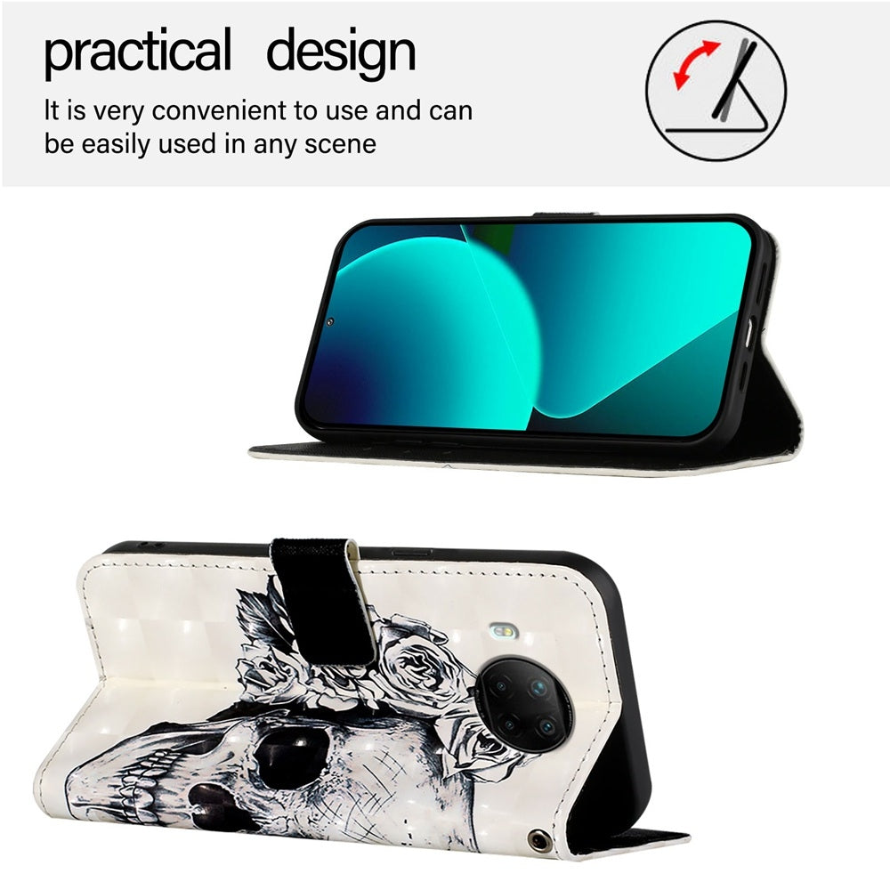 Xiaomi Mi 10T Lite 5G Leather Flip Phone Case with 3D Painted Design, Card Holder, Wallet & Stand Function - Durable Protection & Easy Access