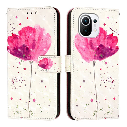 Xiaomi Mi 11 Leather Flip Phone Case with 3D Painted Design, Card Holder, Wallet & Stand Function - Durable Protection & Easy Access
