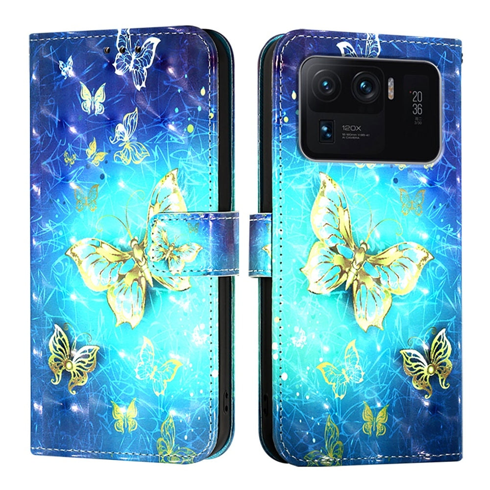 Xiaomi Mi 11 Ultra Leather Flip Phone Case with 3D Painted Design, Card Holder, Wallet & Stand Function - Durable Protection & Easy Access