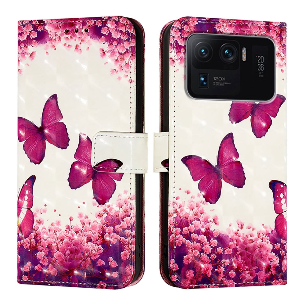 Xiaomi Mi 11 Ultra Leather Flip Phone Case with 3D Painted Design, Card Holder, Wallet & Stand Function - Durable Protection & Easy Access