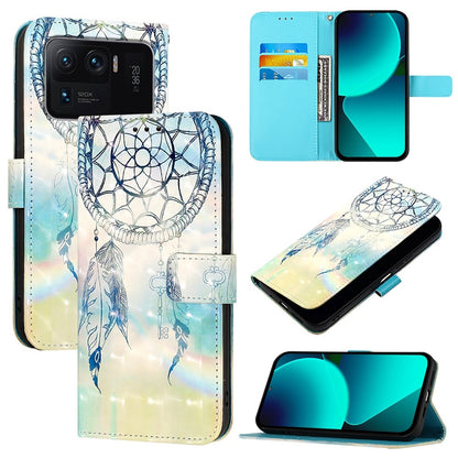 Xiaomi Mi 11 Ultra Leather Flip Phone Case with 3D Painted Design, Card Holder, Wallet & Stand Function - Durable Protection & Easy Access