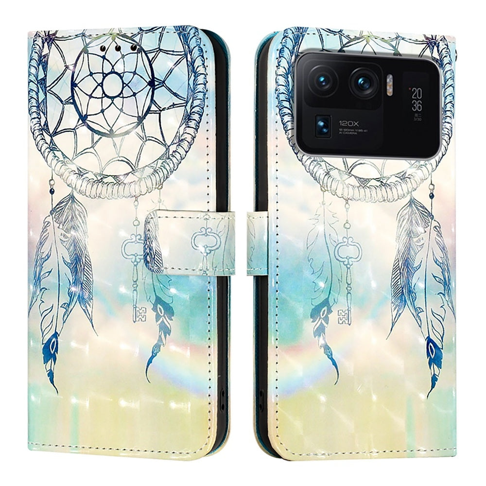 Xiaomi Mi 11 Ultra Leather Flip Phone Case with 3D Painted Design, Card Holder, Wallet & Stand Function - Durable Protection & Easy Access