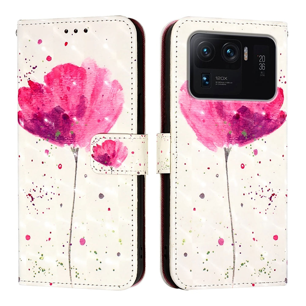 Xiaomi Mi 11 Ultra Leather Flip Phone Case with 3D Painted Design, Card Holder, Wallet & Stand Function - Durable Protection & Easy Access