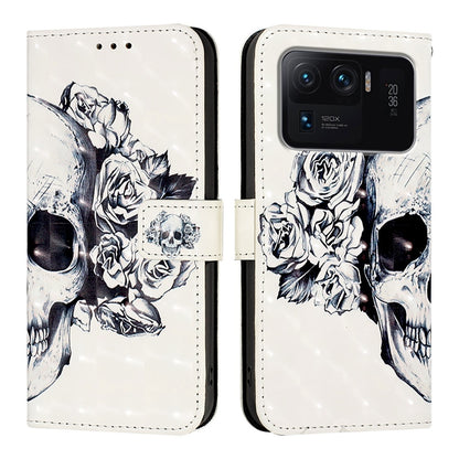 Xiaomi Mi 11 Ultra Leather Flip Phone Case with 3D Painted Design, Card Holder, Wallet & Stand Function - Durable Protection & Easy Access