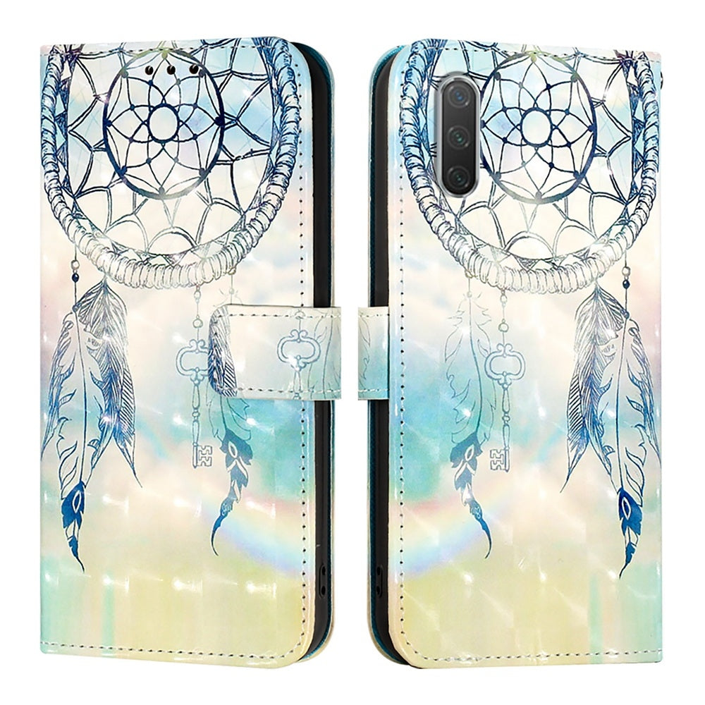 Xiaomi Mi A3 Leather Flip Phone Case with 3D Painted Design, Card Holder, Wallet & Stand Function - Durable Protection & Easy Access
