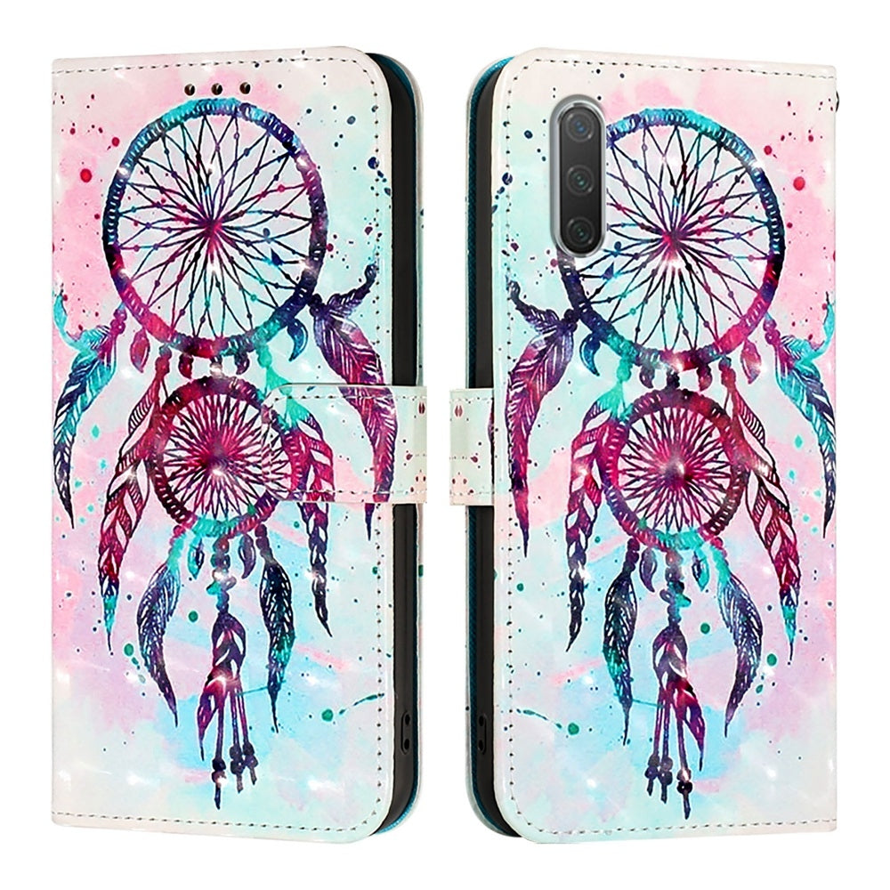 Xiaomi Mi A3 Leather Flip Phone Case with 3D Painted Design, Card Holder, Wallet & Stand Function - Durable Protection & Easy Access