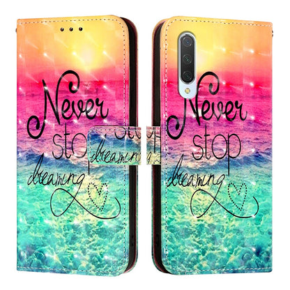 Xiaomi Mi 9 Lite Leather Flip Phone Case with 3D Painted Design, Card Holder, Wallet & Stand Function - Durable Protection & Easy Access