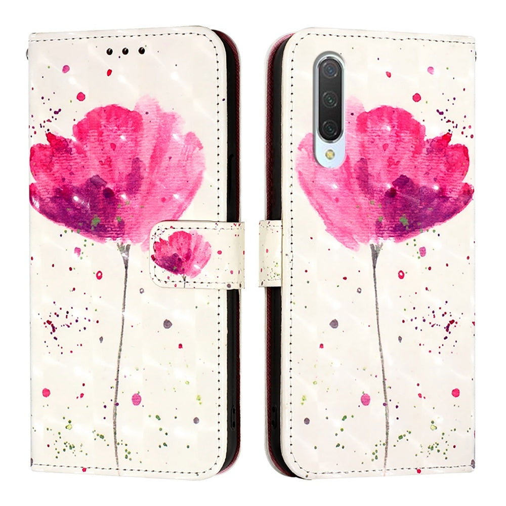 Xiaomi Mi CC9 Leather Flip Phone Case with 3D Painted Design, Card Holder, Wallet & Stand Function - Durable Protection & Easy Access