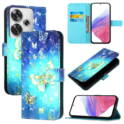 Xiaomi Poco F6 5G Leather Flip Phone Case with 3D Painted Design, Card Holder, Wallet & Stand Function - Durable Protection & Easy Access