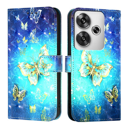 Xiaomi Poco F6 5G Leather Flip Phone Case with 3D Painted Design, Card Holder, Wallet & Stand Function - Durable Protection & Easy Access