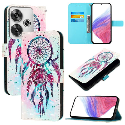 Xiaomi Poco F6 5G Leather Flip Phone Case with 3D Painted Design, Card Holder, Wallet & Stand Function - Durable Protection & Easy Access