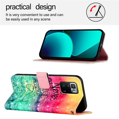 Xiaomi Poco X3 GT Leather Flip Phone Case with 3D Painted Design, Card Holder, Wallet & Stand Function - Durable Protection & Easy Access