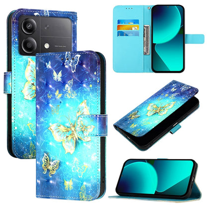 Xiaomi Poco X6 Neo Global Leather Flip Phone Case with 3D Painted Design, Card Holder, Wallet & Stand Function - Durable Protection & Easy Access
