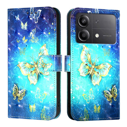 Xiaomi Poco X6 Neo Global Leather Flip Phone Case with 3D Painted Design, Card Holder, Wallet & Stand Function - Durable Protection & Easy Access