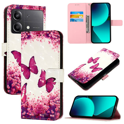 Xiaomi Poco X6 Neo Global Leather Flip Phone Case with 3D Painted Design, Card Holder, Wallet & Stand Function - Durable Protection & Easy Access