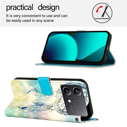 Xiaomi Poco X6 Neo Global Leather Flip Phone Case with 3D Painted Design, Card Holder, Wallet & Stand Function - Durable Protection & Easy Access