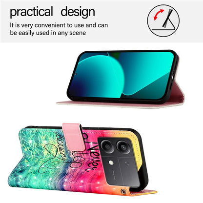 Xiaomi Poco X6 Neo Global Leather Flip Phone Case with 3D Painted Design, Card Holder, Wallet & Stand Function - Durable Protection & Easy Access