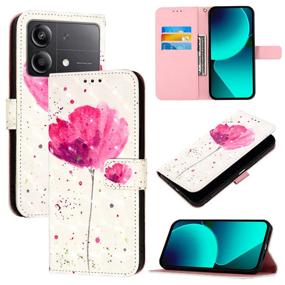Xiaomi Poco X6 Neo Global Leather Flip Phone Case with 3D Painted Design, Card Holder, Wallet & Stand Function - Durable Protection & Easy Access
