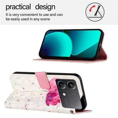 Xiaomi Poco X6 Neo Global Leather Flip Phone Case with 3D Painted Design, Card Holder, Wallet & Stand Function - Durable Protection & Easy Access
