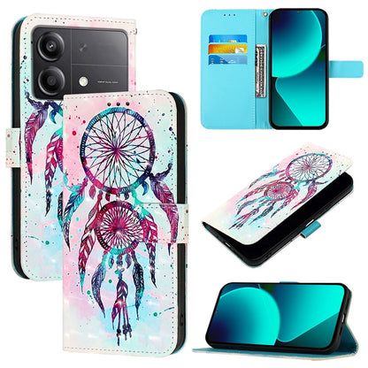 Xiaomi Poco X6 Neo Global Leather Flip Phone Case with 3D Painted Design, Card Holder, Wallet & Stand Function - Durable Protection & Easy Access