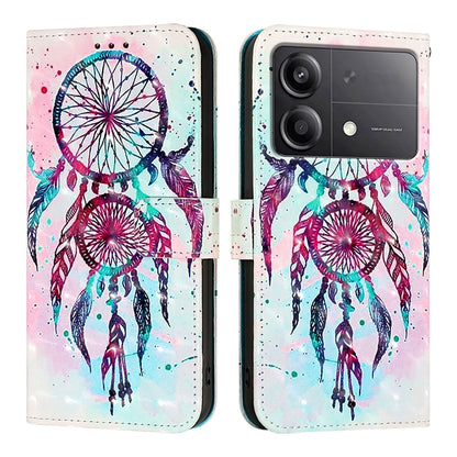 Xiaomi Poco X6 Neo Global Leather Flip Phone Case with 3D Painted Design, Card Holder, Wallet & Stand Function - Durable Protection & Easy Access