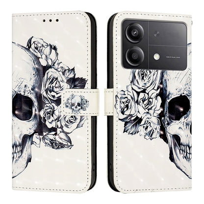 Xiaomi Poco X6 Neo Global Leather Flip Phone Case with 3D Painted Design, Card Holder, Wallet & Stand Function - Durable Protection & Easy Access