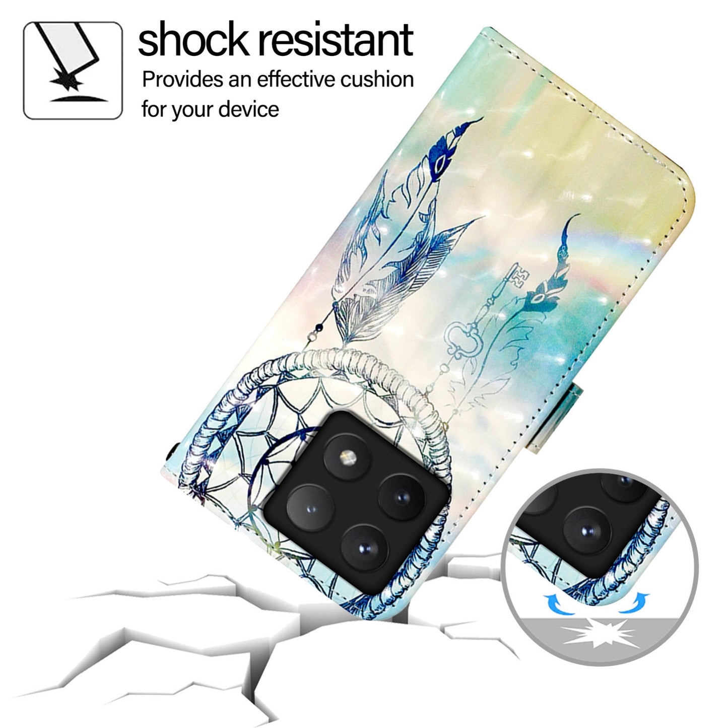 Xiaomi 14T Leather Flip Phone Case with 3D Painted Design, Card Holder, Wallet & Stand Function - Durable Protection & Easy Access